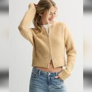 Madden Girl Beige Ribbed Cardigan Size S